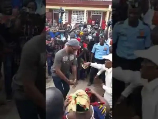 Video: Woman Spreads Her Wrapper For Drogba To Walk On After He Built A School As He Dances